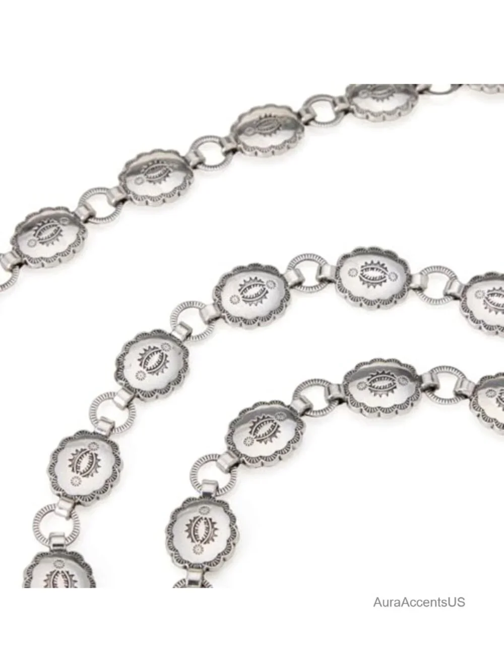 Western Metal Concho Belt for Women Cowgirl Chain Waist Belts